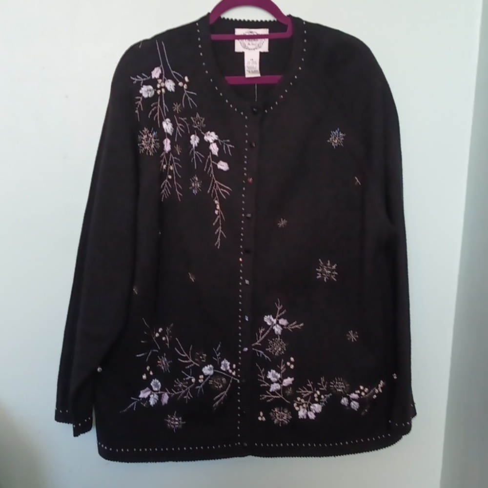 Women ladies Stitches In Time Sweater Cardigan